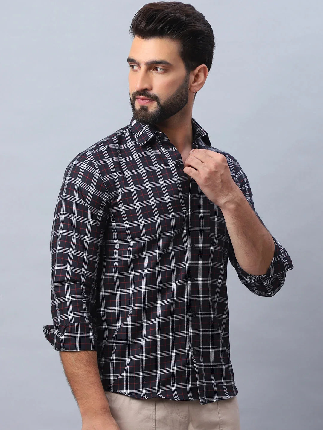 Black Cotton Solid Shirts SF_989Black | DesiQlo