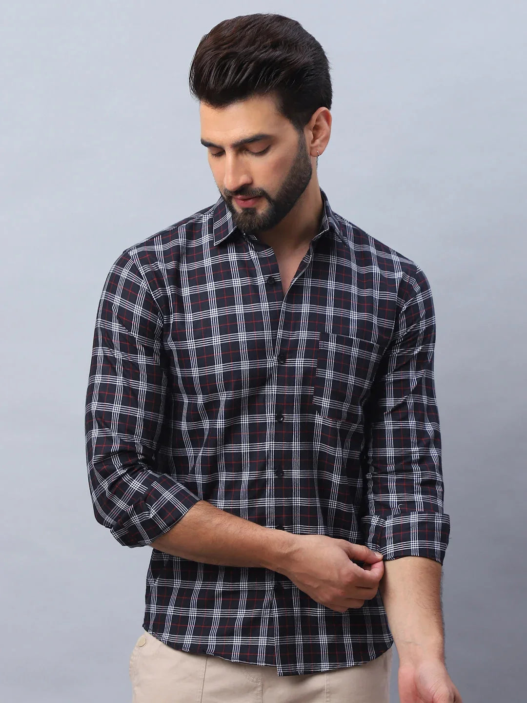 Black Cotton Solid Shirts SF_989Black | DesiQlo