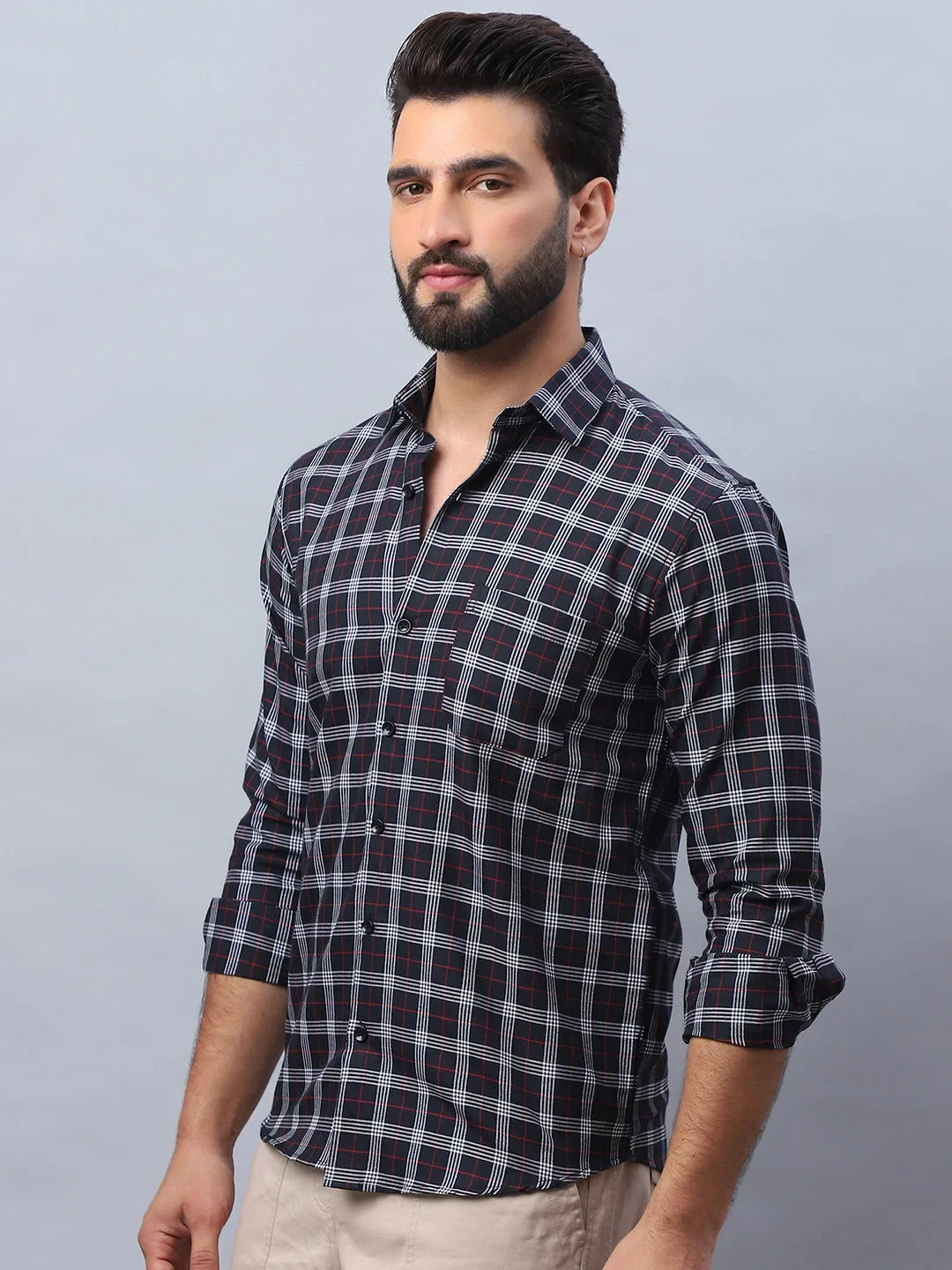 Black Cotton Solid Shirts SF_989Black | DesiQlo