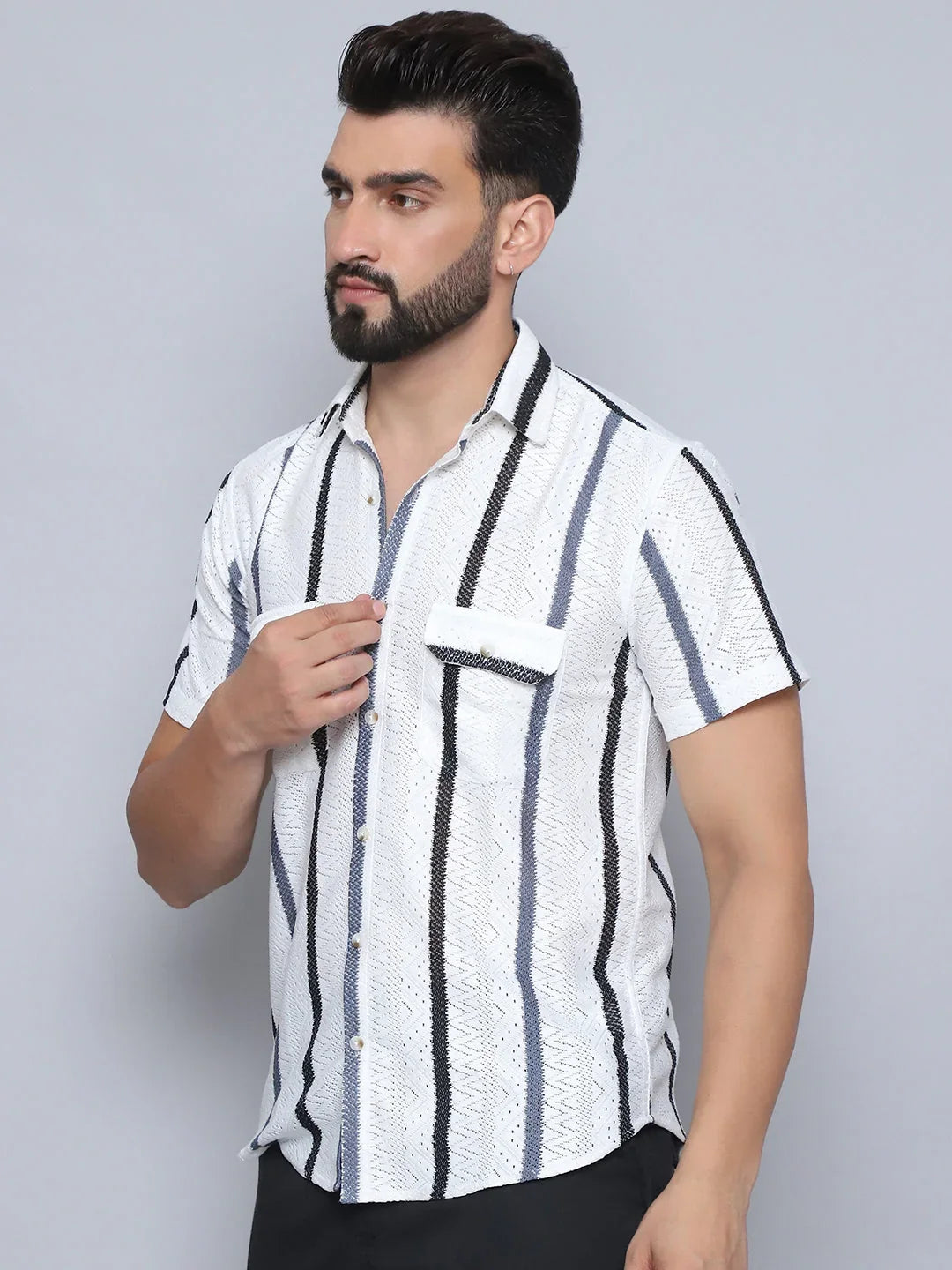 Grey Cotton Solid Shirts SF_995Grey | DesiQlo