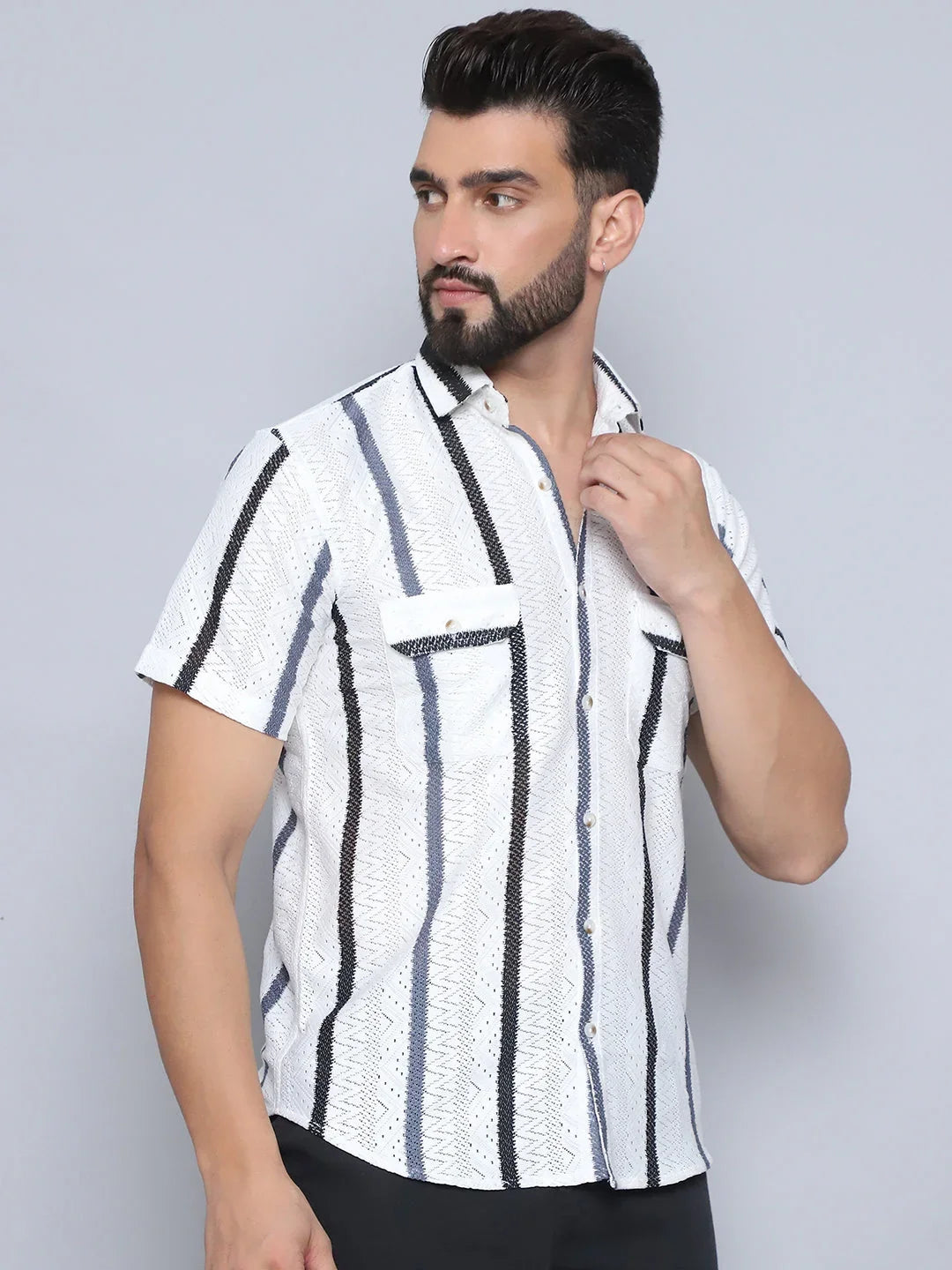 Grey Cotton Solid Shirts SF_995Grey | DesiQlo