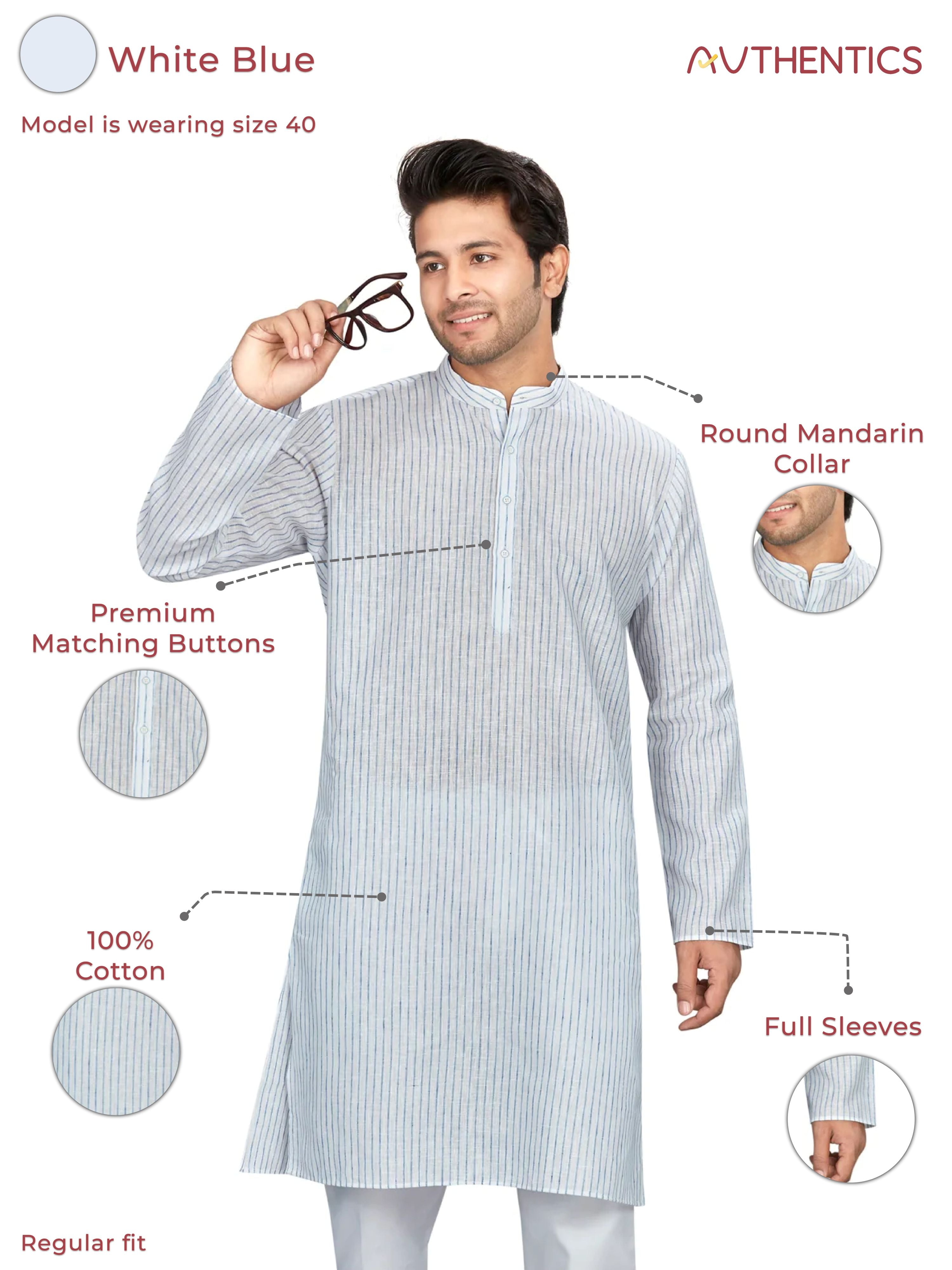 Cotton Kurta for Men - Multicolor | KPUCLIWB38